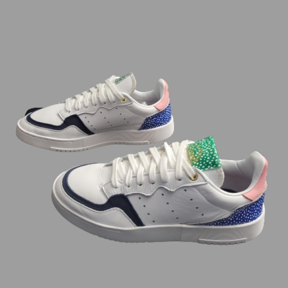 Adidas Women Original Supercourt Sneakers White with ColorPops Size 7 Preloved - Picture 3 of 8